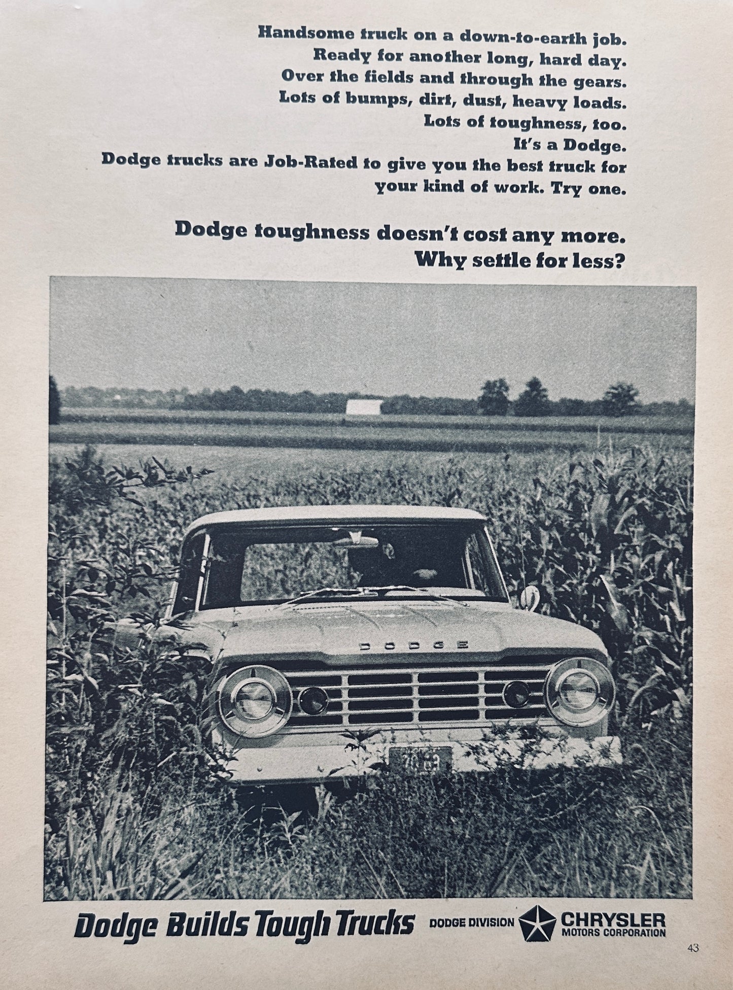 1965 Dodge Pickup Truck with Pie Plate's for Headlights Ad