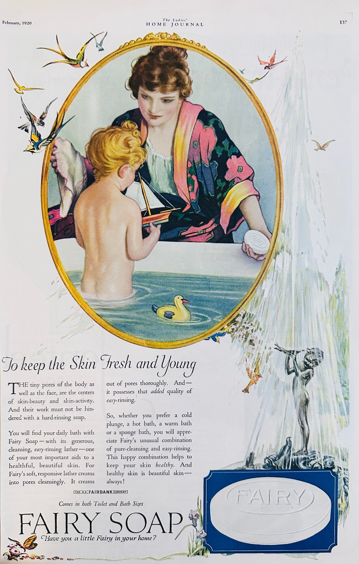 1920 Dual Sided Ads - Fairy Soap & Jonteel Face Powder Ad #2147