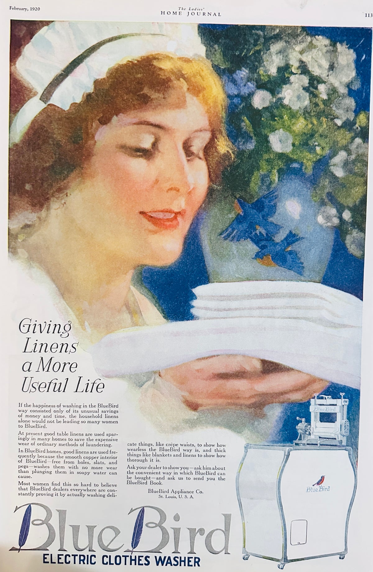 1920 Dual Sided Ads - Blue Bird Washer & Blue Ribbon Peaches Ad #2148