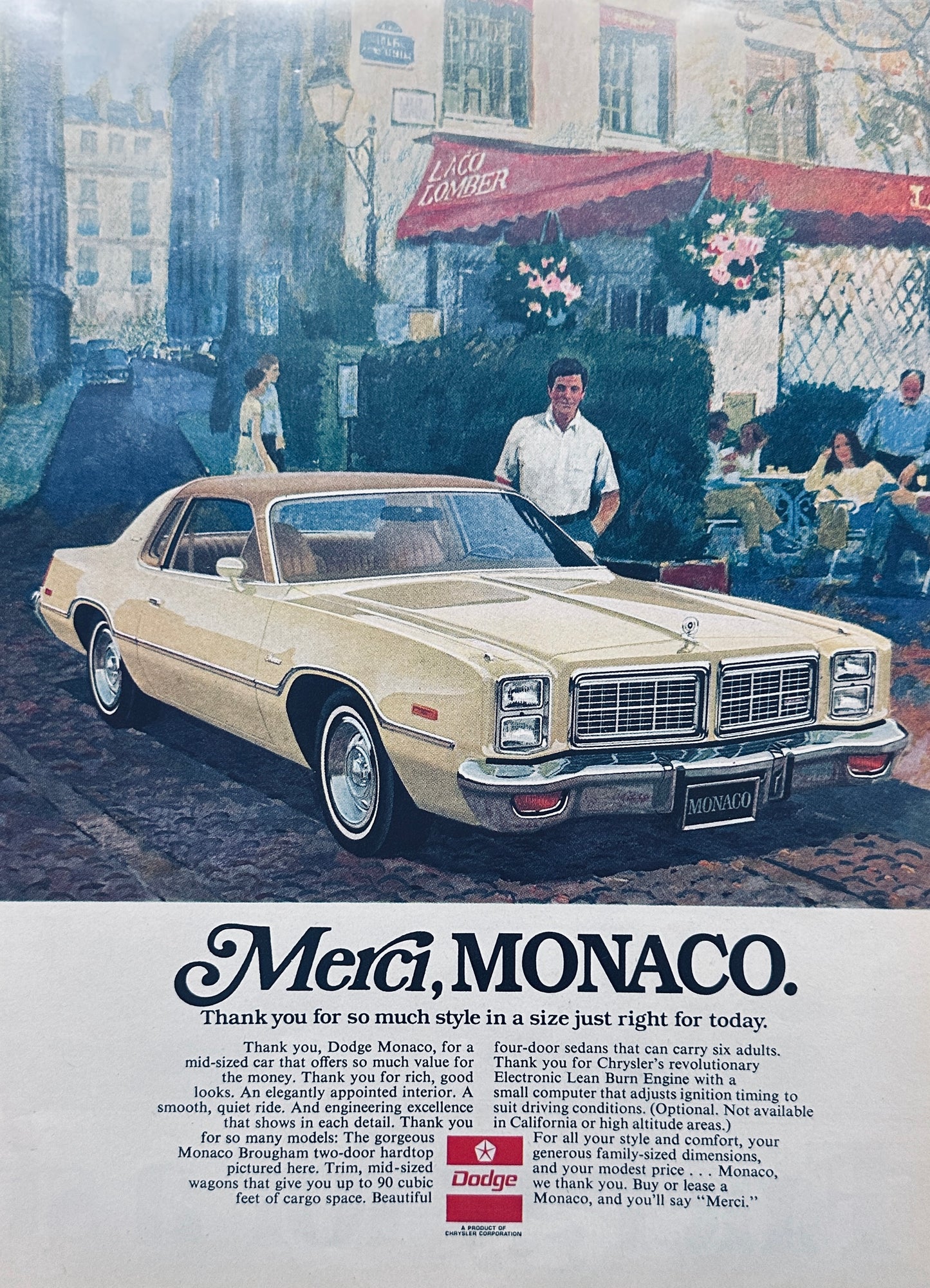 1976 Dodge Monaco Mid-Size 2-Door Coupe - French Cafe - Magazine Ad