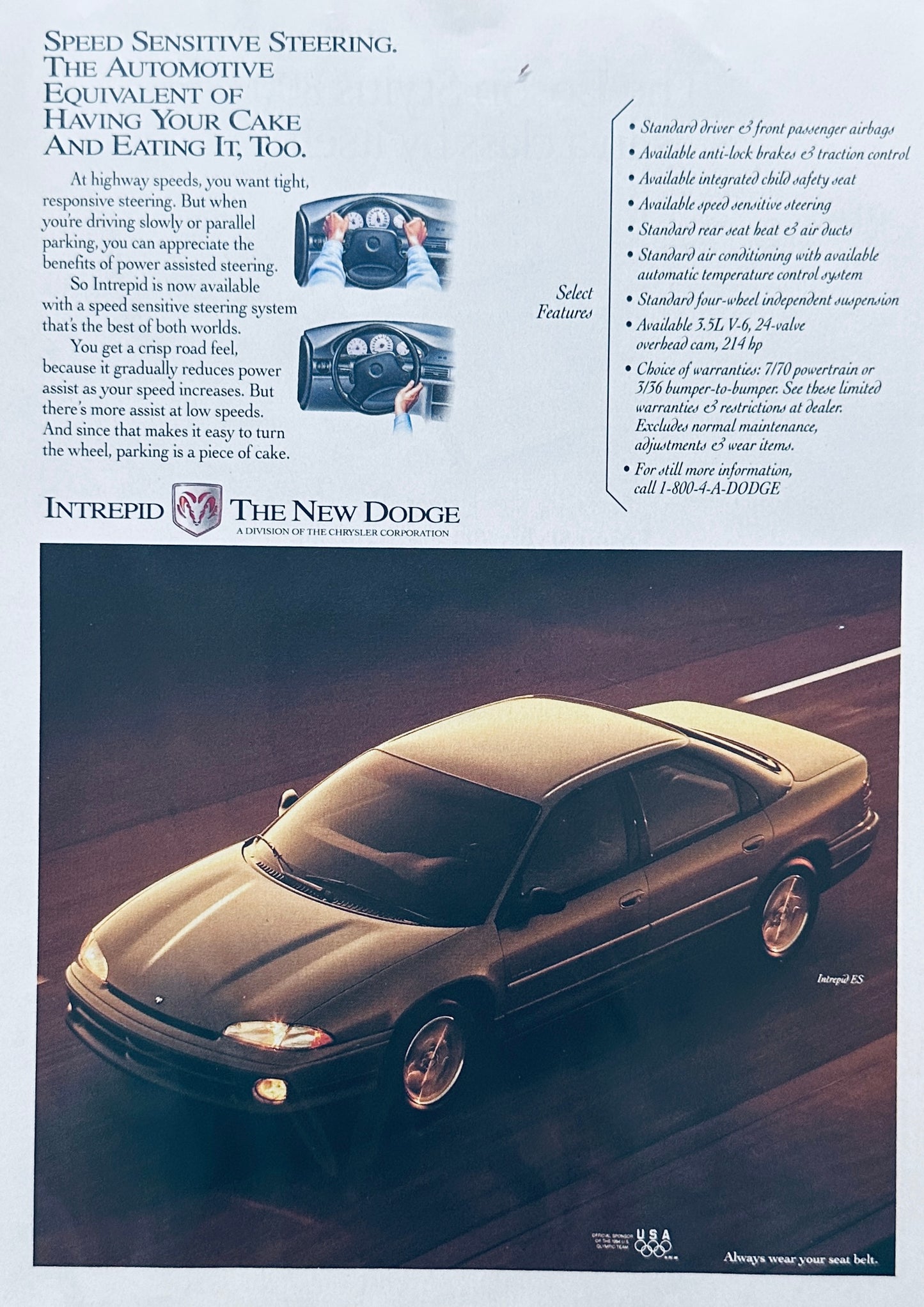 1993 Dodge Intrepid ES Magazine Ad