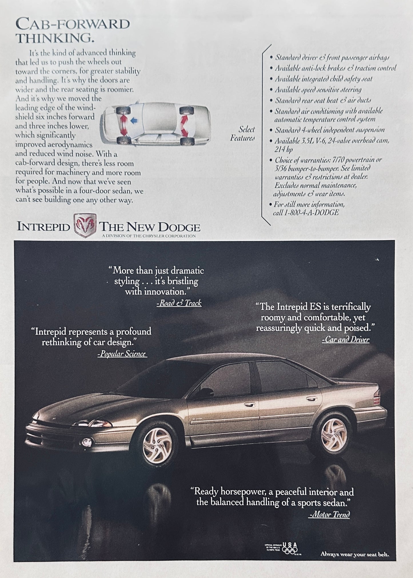 1994 Dodge Intrepid ES Magazine Ad - Silver