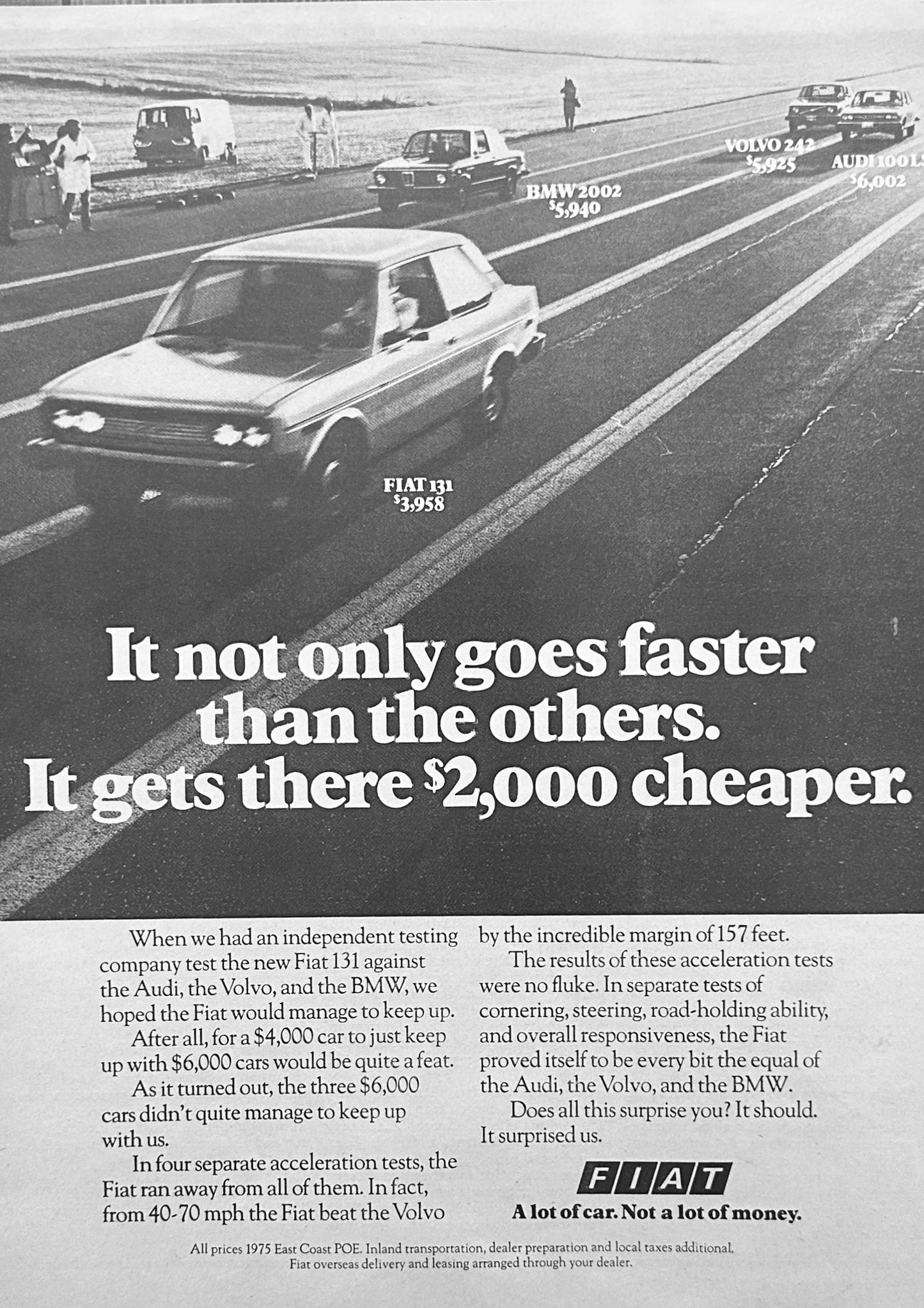 1975 Fiat 131 2-Door sedan vs BMW, Audi and Volvo Advertisment