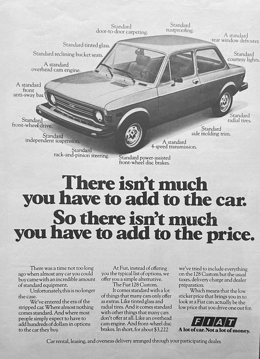 1976 Fiat 128 Custom  Fix It Again Tony?  Magazine Ad