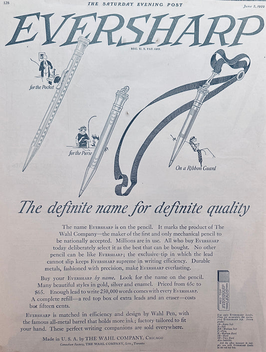 1922 Eversharp Mechanical Pencil by the Wahl Company  - #484