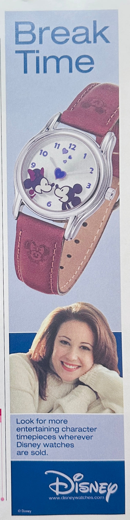 2000 Disney  (2) Wrist Watch Magazine Ads Minnie, Mickey, Winnie