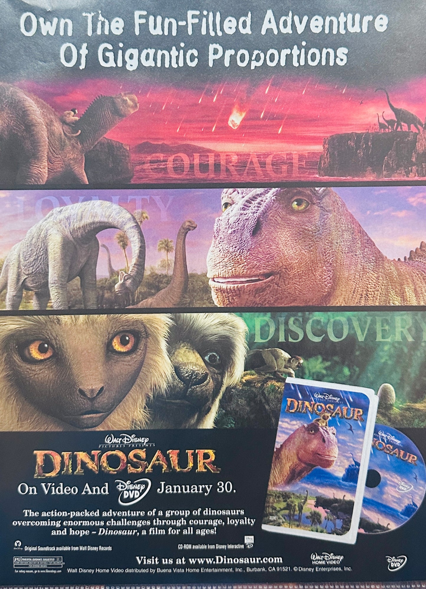 2001 Disney’s Dinosaur  Video & DVD - Magazine Ad