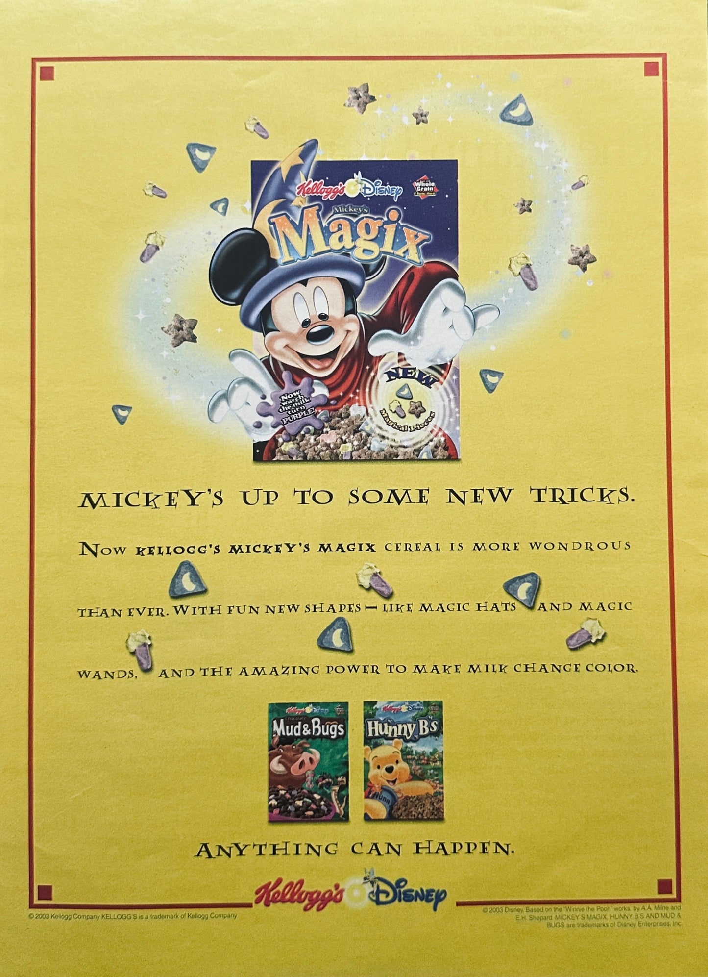 2003 Kellogg's Disney Mickey's Magic Cereal - Magazine Ad