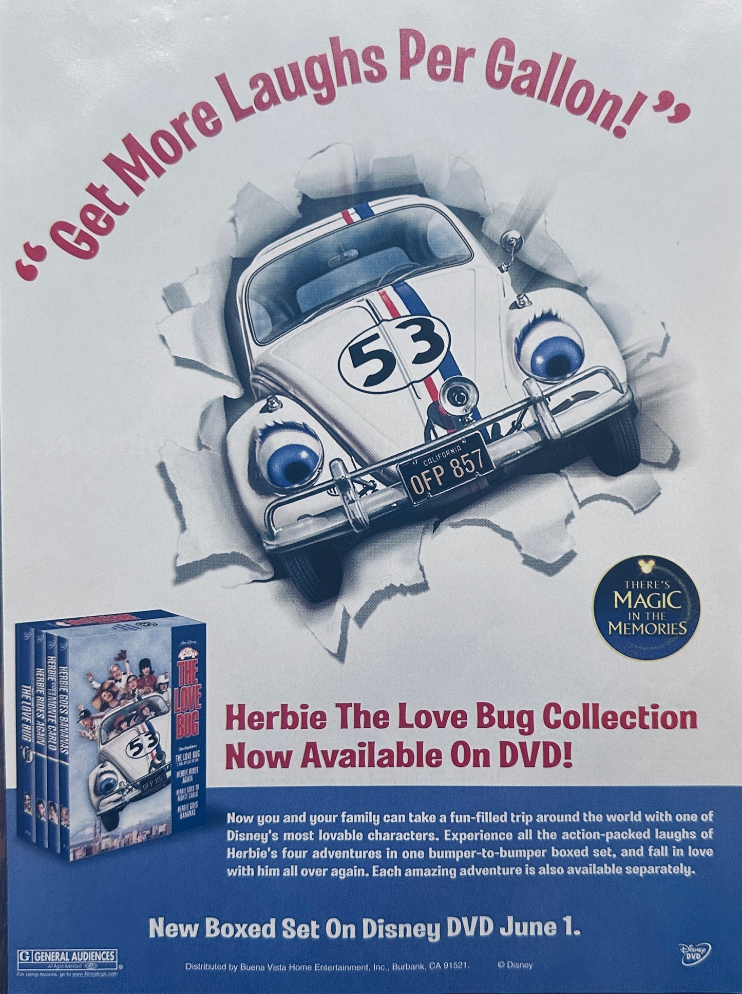 2004 Disney’s Herbie The Love Bug Boxed Set Magazine ad