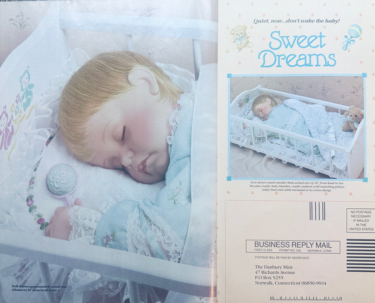 1990 Danbury Mint - Sweet Dreams - Porcelain Doll Promotional aD