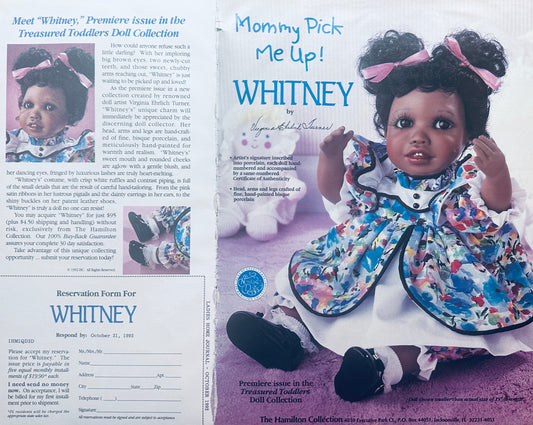 1992 Whitney - Hamilton Collection Porcelain Doll - Promo Ad