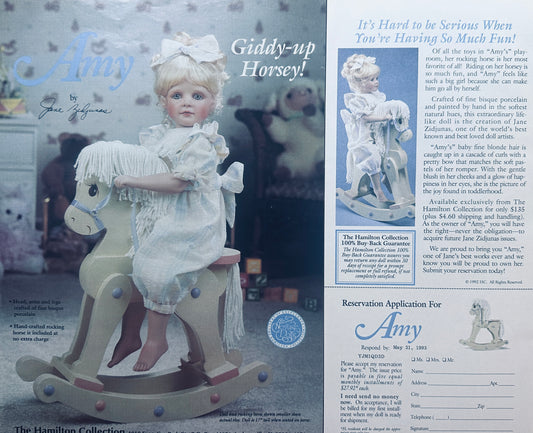 1992 Hamilton Collection Porcelain Doll “Amy” Promotional Ad