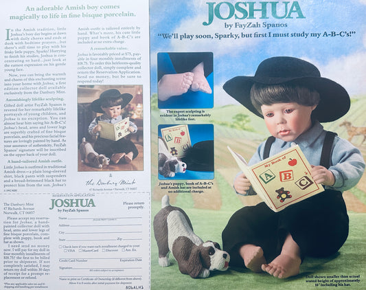 1992 “Joshua” Amish - Danbury Mint Promotional Ad