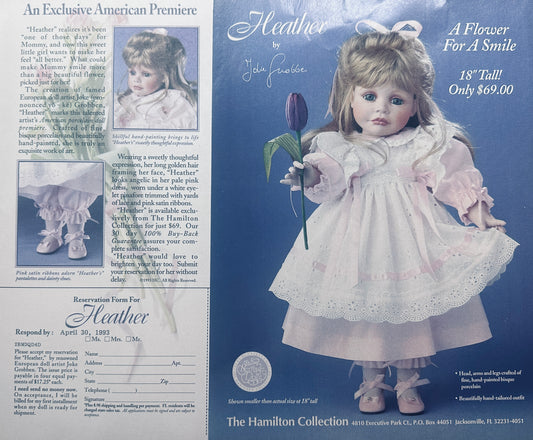 1993 Heather - Hamilton Collection - Porcelain Doll - Promotional Ad