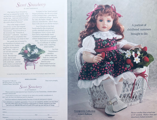 1993 Georgetown Collection - Sweet Strawberry - Porcelain Doll - Promotional Ad