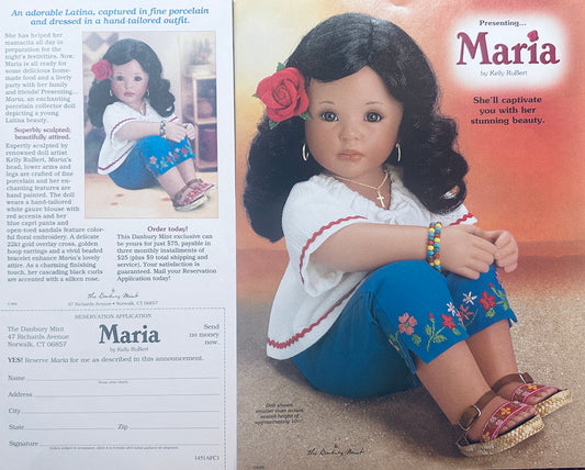 2004 Danbury Mint Maria Porcelain Doll Advertisement