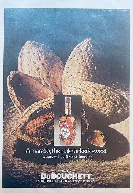 1976 Hey Bartender! DuBouchett Amaretto Liquore - Almond Flavor - Magazine Ad