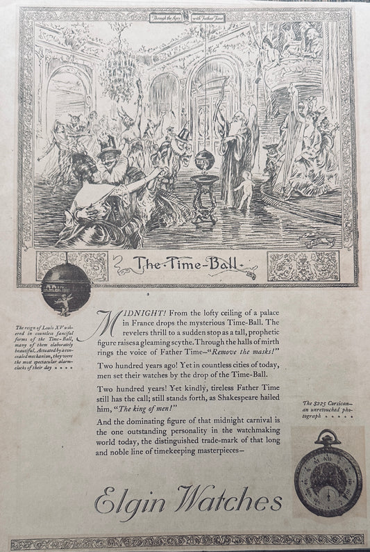1921 - Elgin Pocket Watch - The Time Ball & Stacey Swivel Load Binders  (Farming) Ad N319