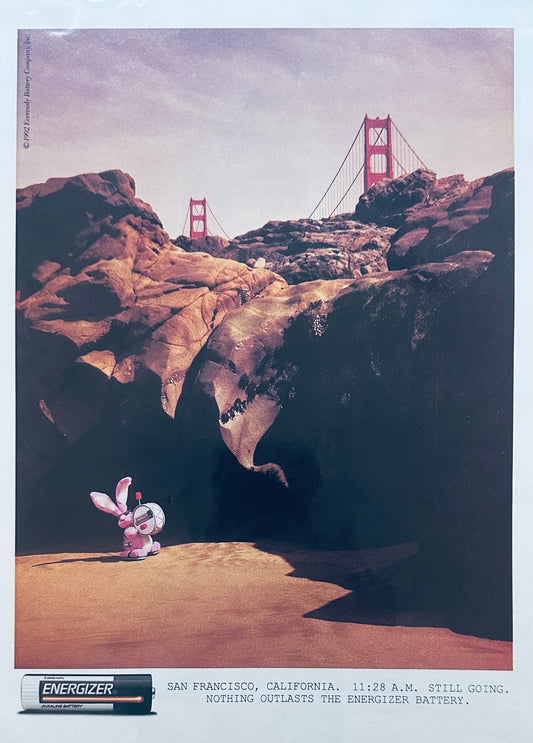 1992 Energizer Bunny Battery - San Francisco Golden Gate - Magazine Ad