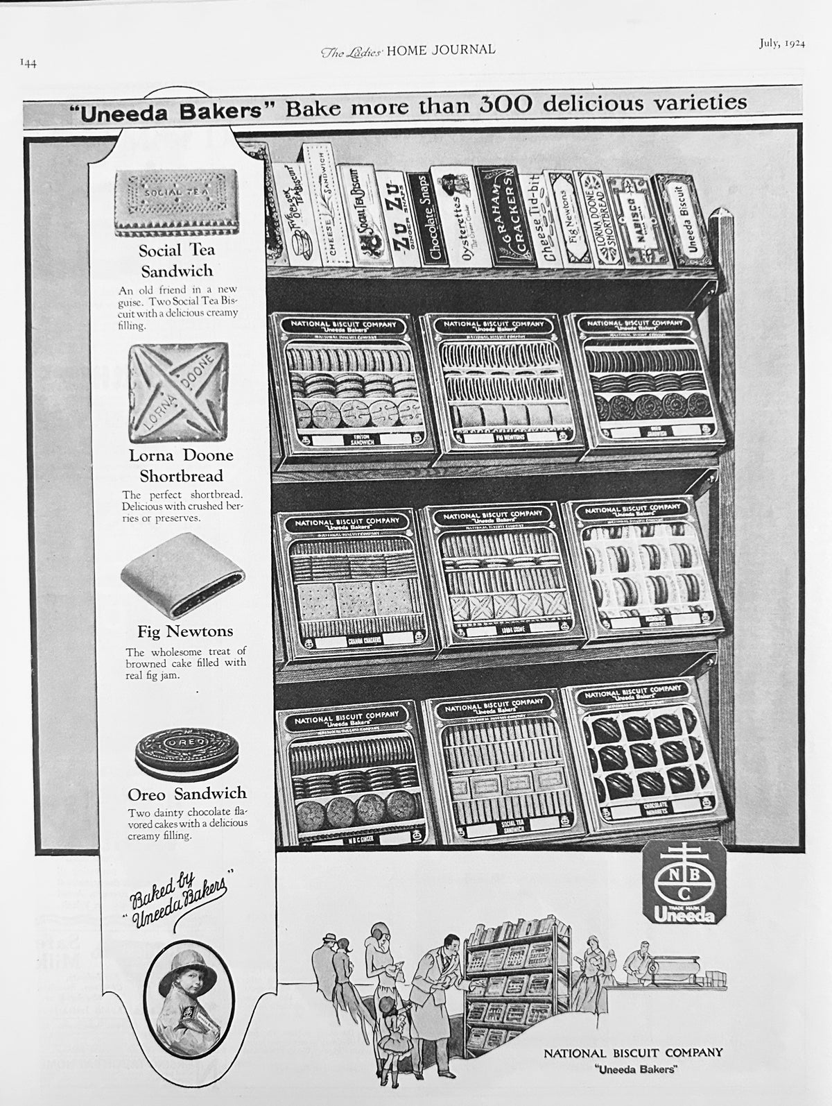 1924 National Biscuit Company AKA NABISCO - Early Store Display Ad #2264