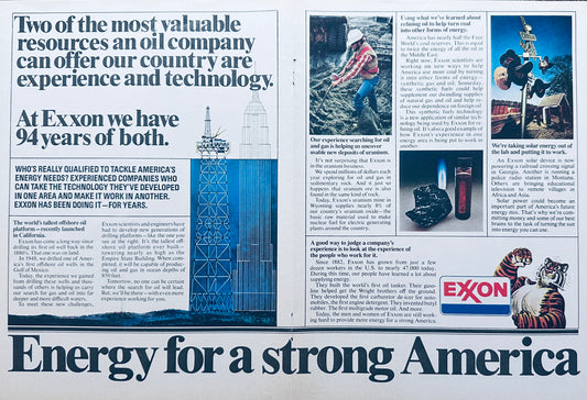 1976 Exxon Centerfold Magazine Ad Energy …America