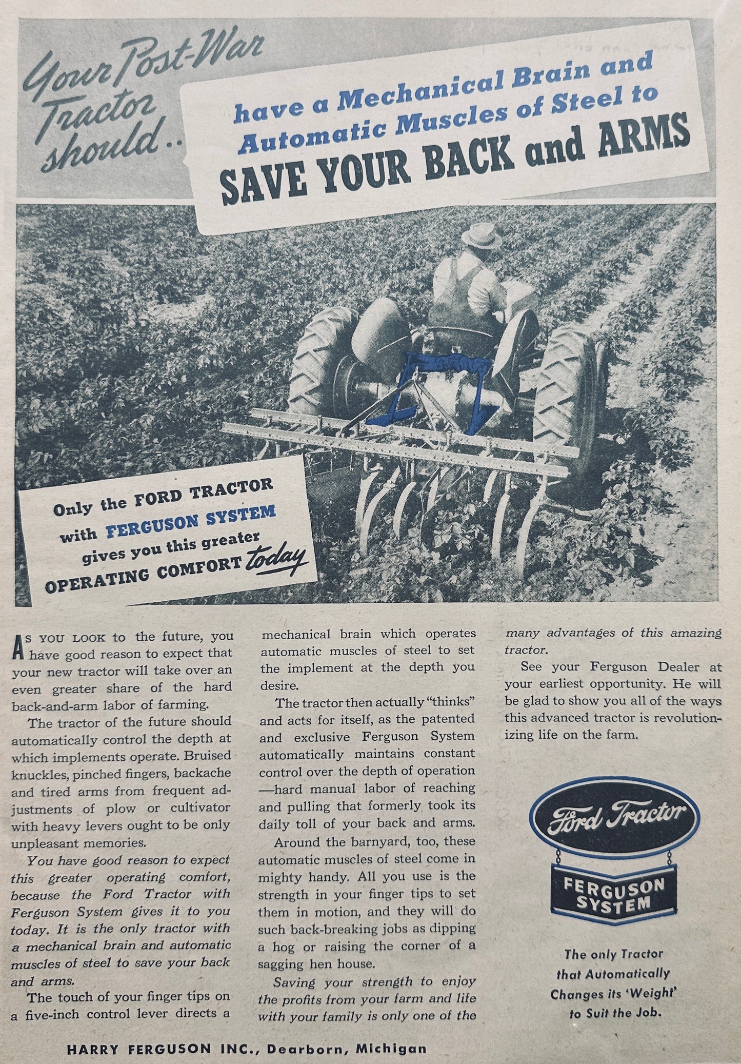 1944 Ford - Ferguson System - Tractor Magazine Ad