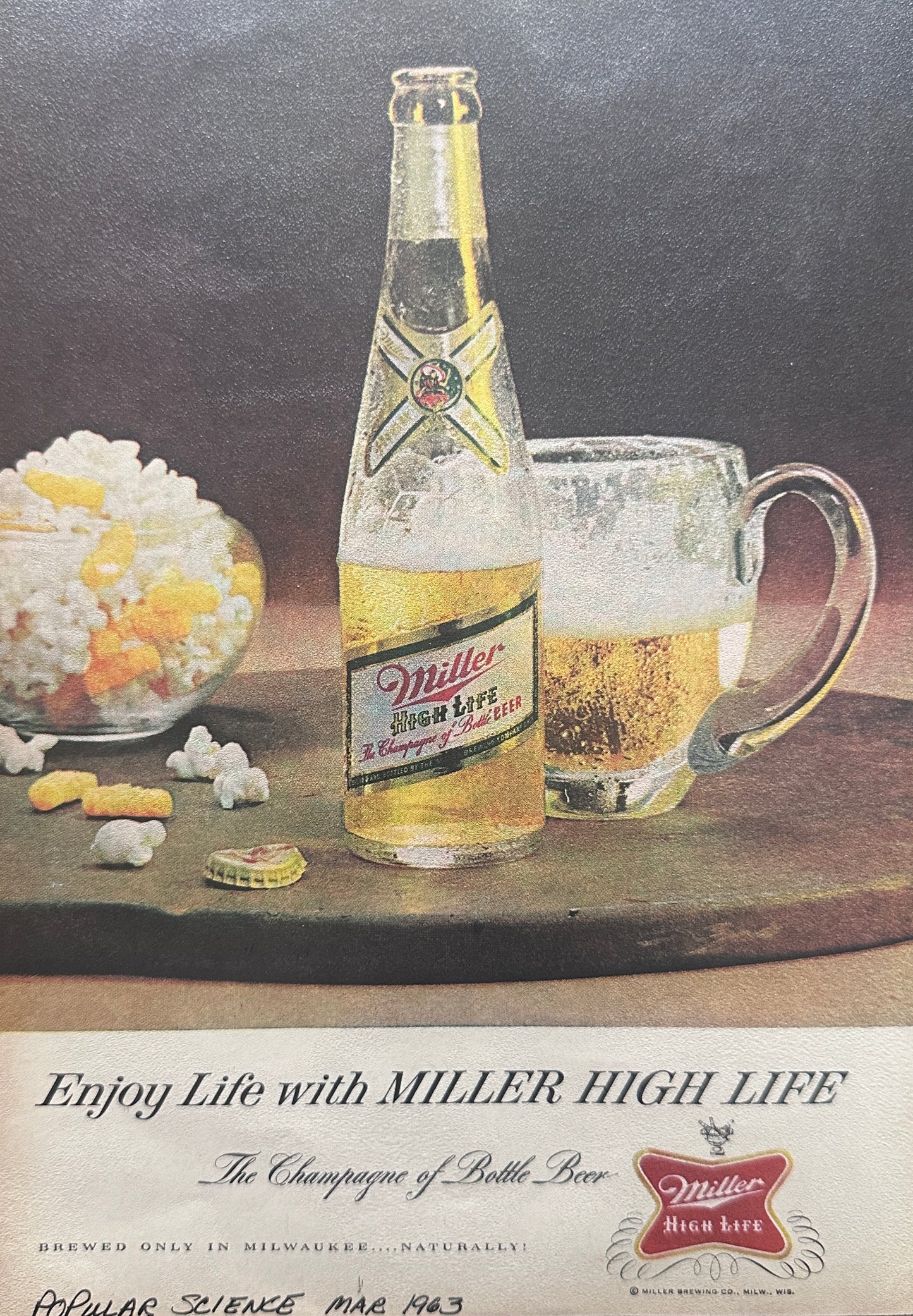 1963 Ford Green Econoline Van  + Miller Beer - Magazine Ad