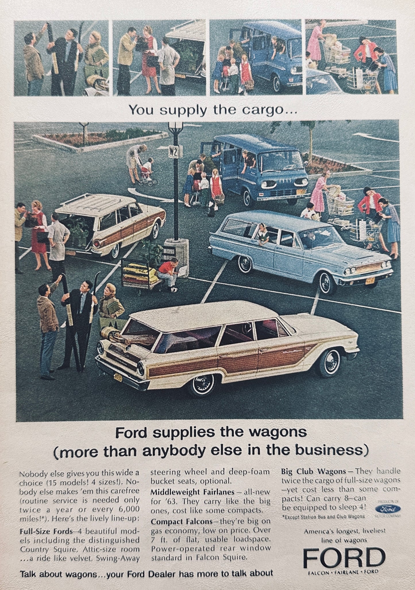 1963 Ford Station Wagon and Van Magazine Advertisement