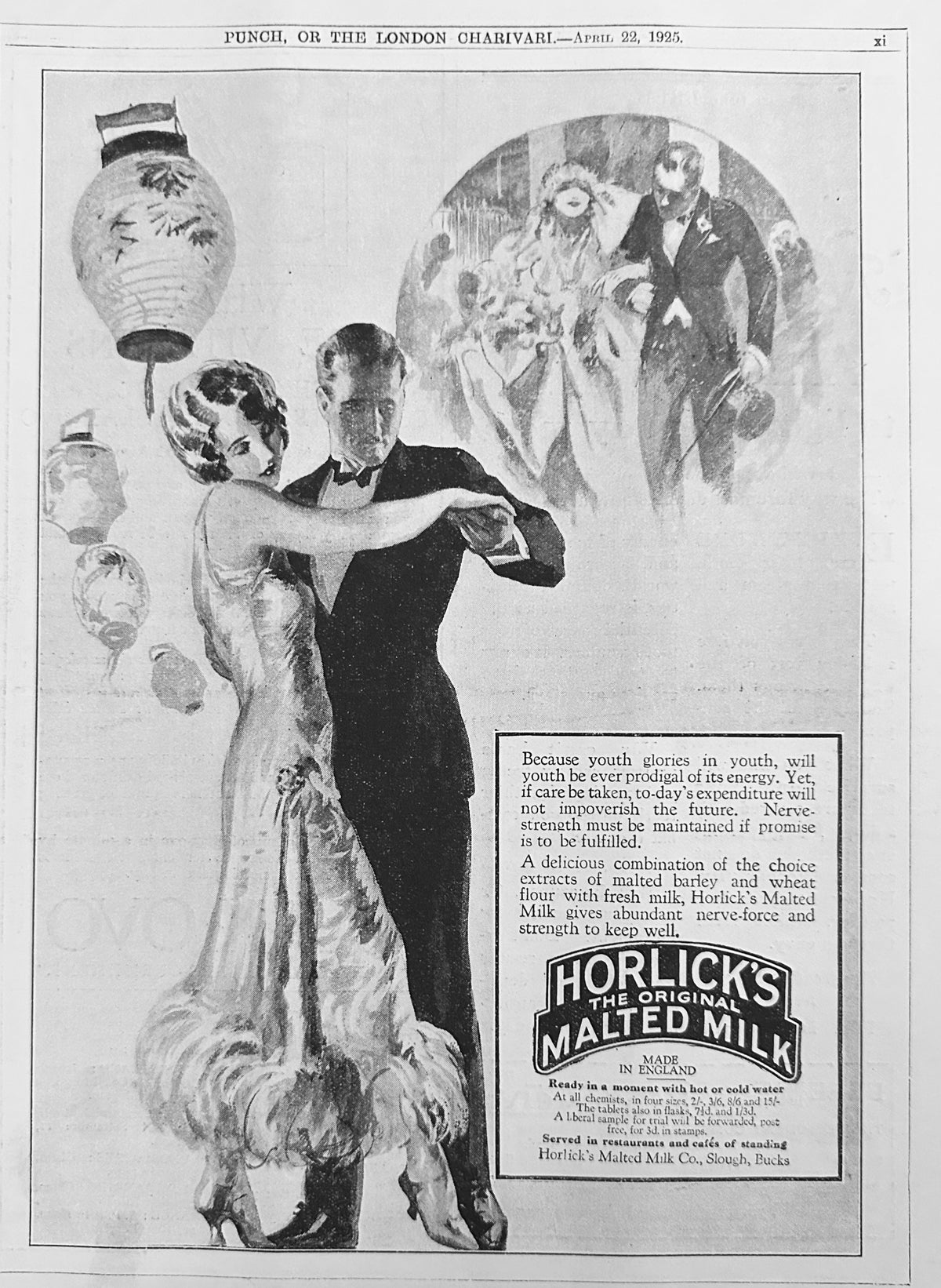 1925 Horlick's Malted Milk - Energy and Bone Building Drink British Ad #N1519