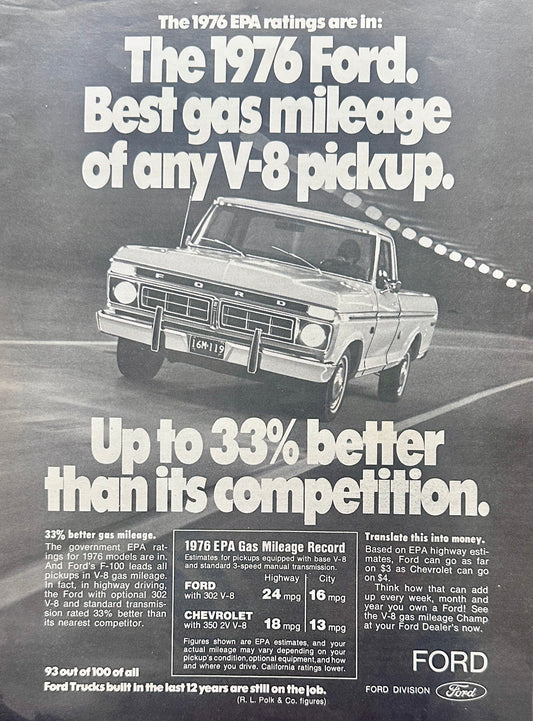 1976 F-100 Ford Pickup Truck Ad