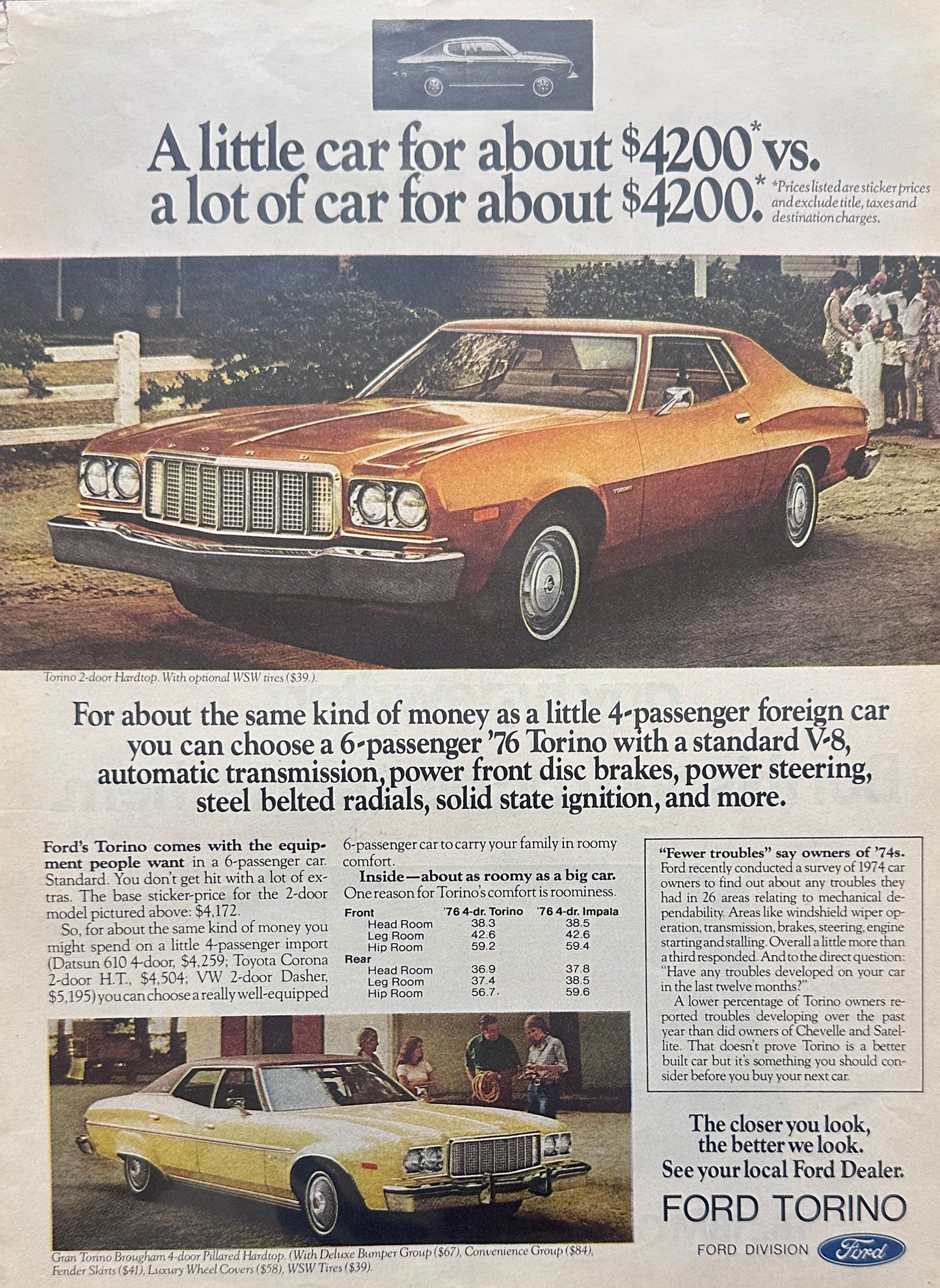 1976 Brown Ford Torino Magazine Advertisement