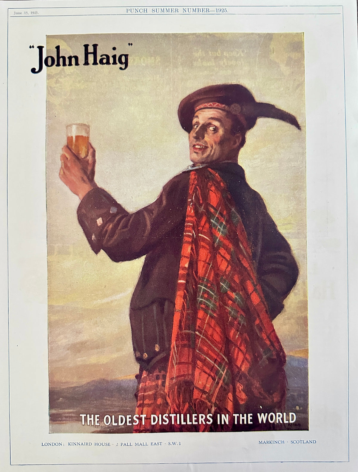 1925 Masterpiece Ad - John Haig Whisky - Oldest Distillers in the World Ad #N1581