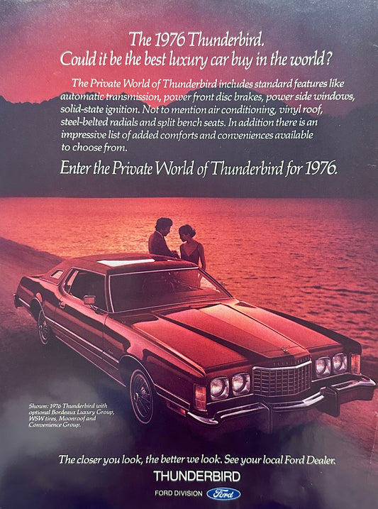 1976 Ford Thunderbird with Bordeaux Luxury Package Magazine Ad