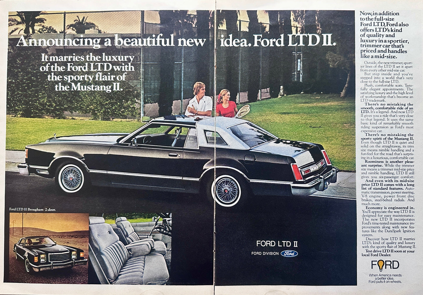 1977 Black  Ford LTD 2-Page Magazine Ad