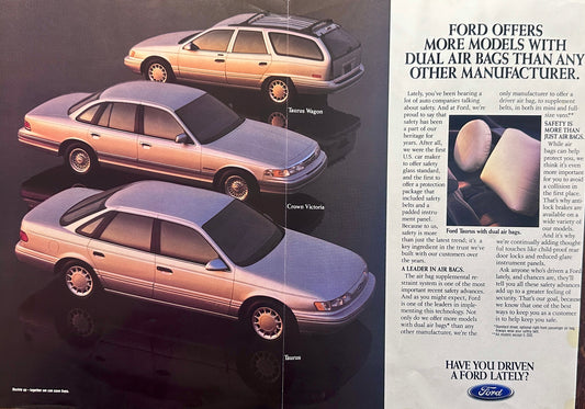 1992 Ford Centerfold Magazine Ad - Taurus - Crown Vic