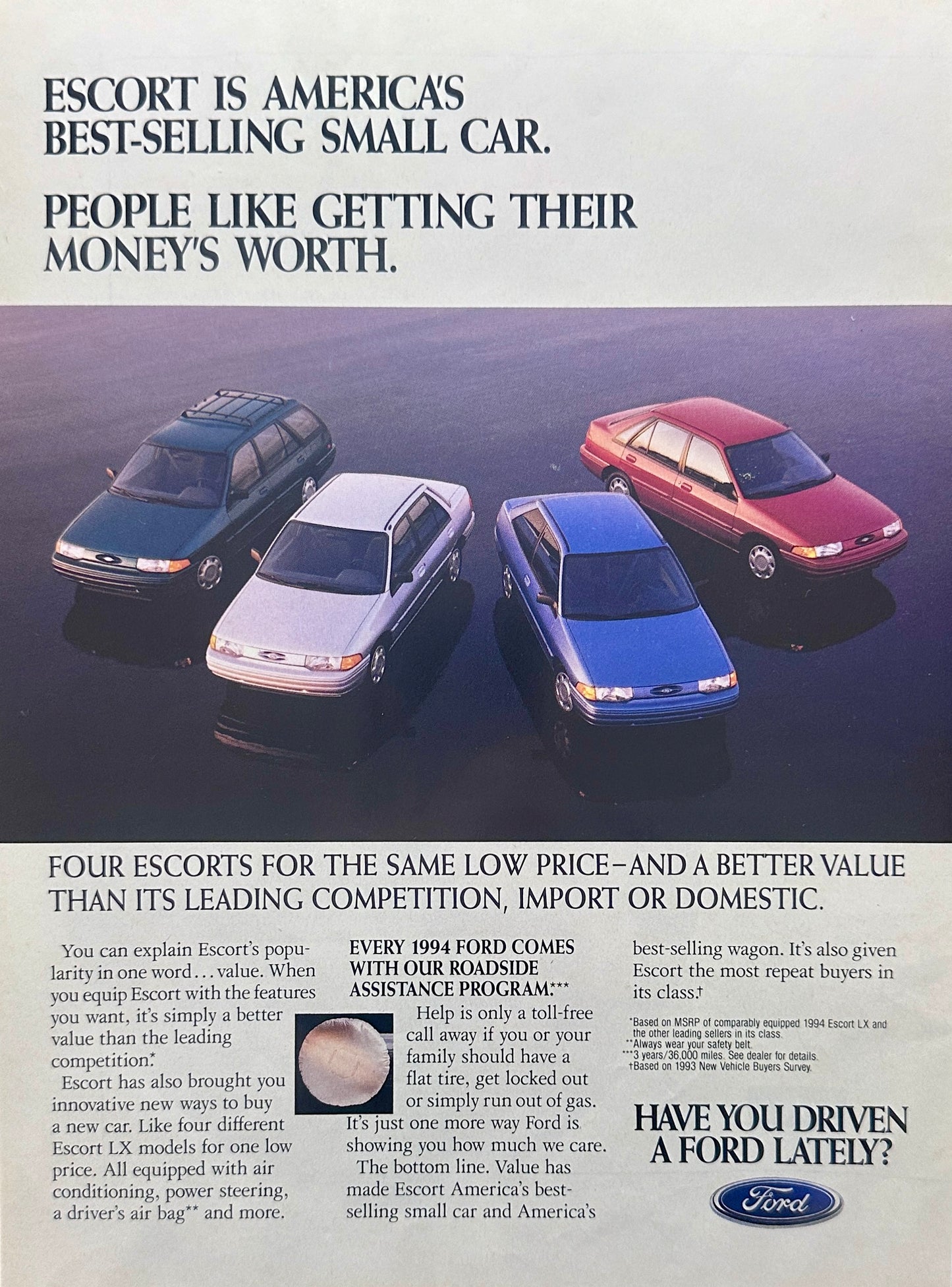 1994 Ford Escort MagazineAd - 4 Body Styles Shown