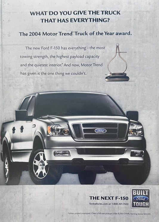 2003 Ford F-150 Pickup Truck  - Truck of the Year - Magazine Ad