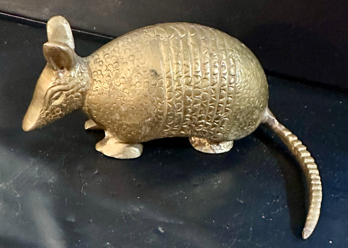 Vintage Brass Armadillo Paperweight - Made in India