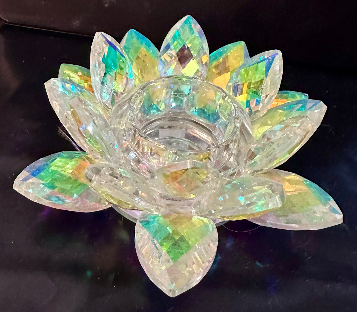 Multi-Faceted Lotus Tea Light Candle Holder - Beautiful Colors