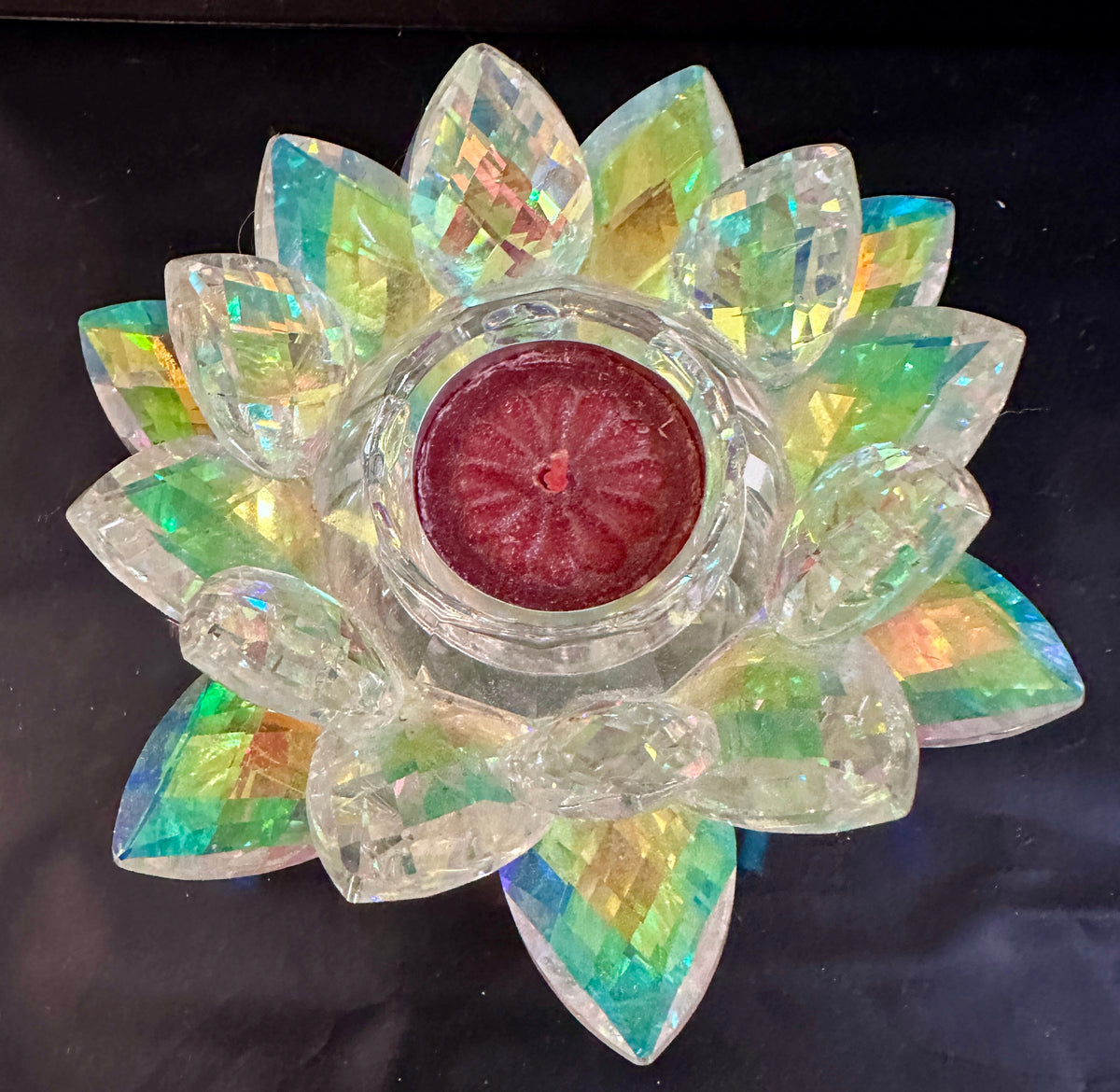 Multi-Faceted Lotus Tea Light Candle Holder - Beautiful Colors