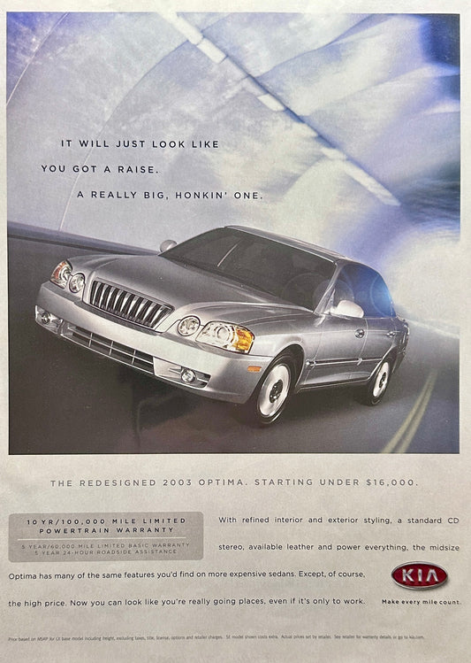 2003 Kia Optima Magazine Ad