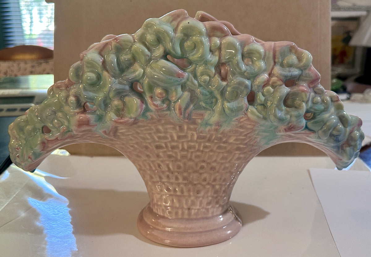 1940's Royal Haeger Flower Basket Van Vase Model R386 - CS15-2026
