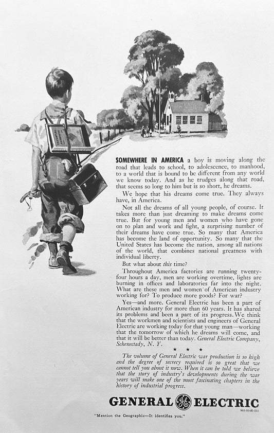 1942 WWII Era General Electric War Effort Promotional Ad - Have Faith