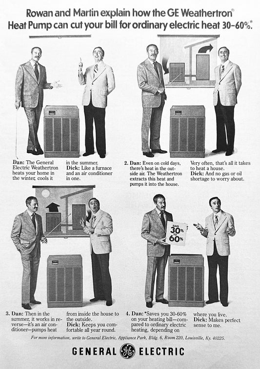 1977 General Electric Heat Pump - Rowan & Martin - Magazine Ad