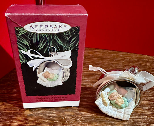 1995 Hallmark Keepsake Ornaments -Baby's First Christmas Silver Cup