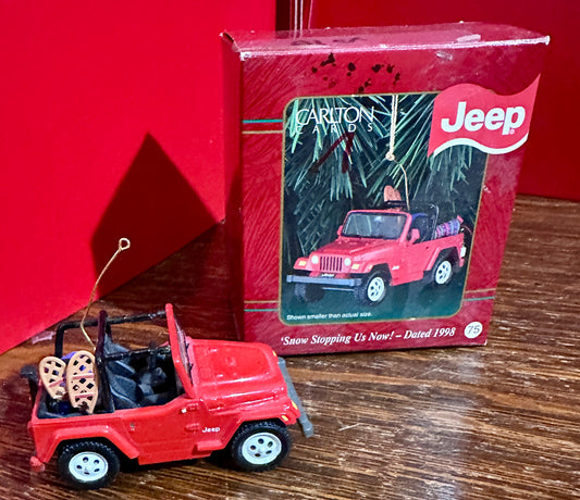 1998 Hallmark Keepsake Ornaments -Red Square Headlight Jeep