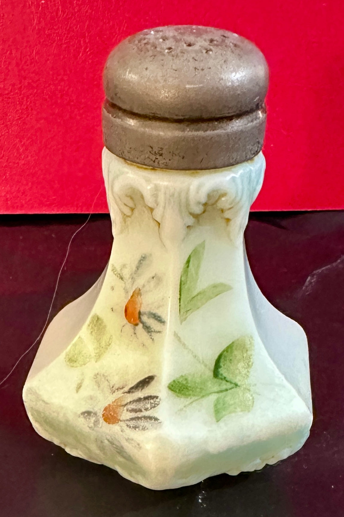 1895-1904 Fostoria Hand Painted Opalware Salt Shaker