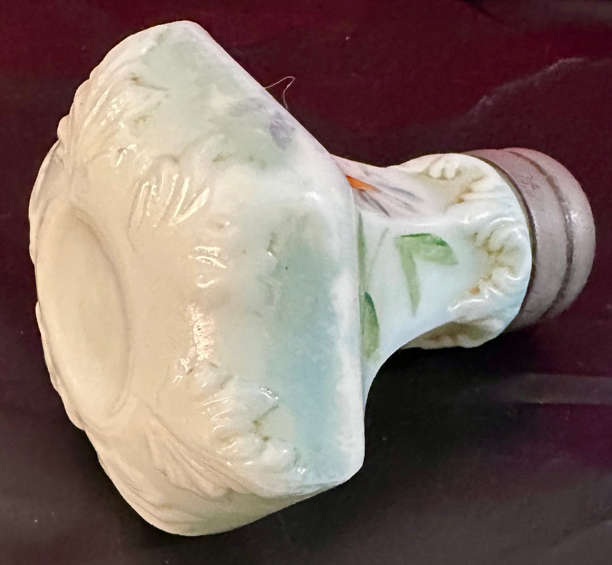 1895-1904 Fostoria Hand Painted Opalware Salt Shaker