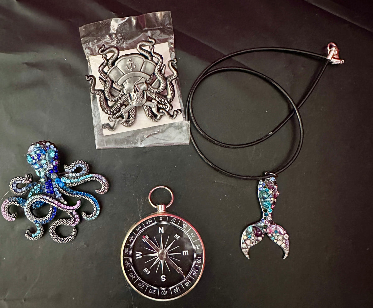 Pre-owned Pirate Themes Fashion Jewelry Lot (4) pieces