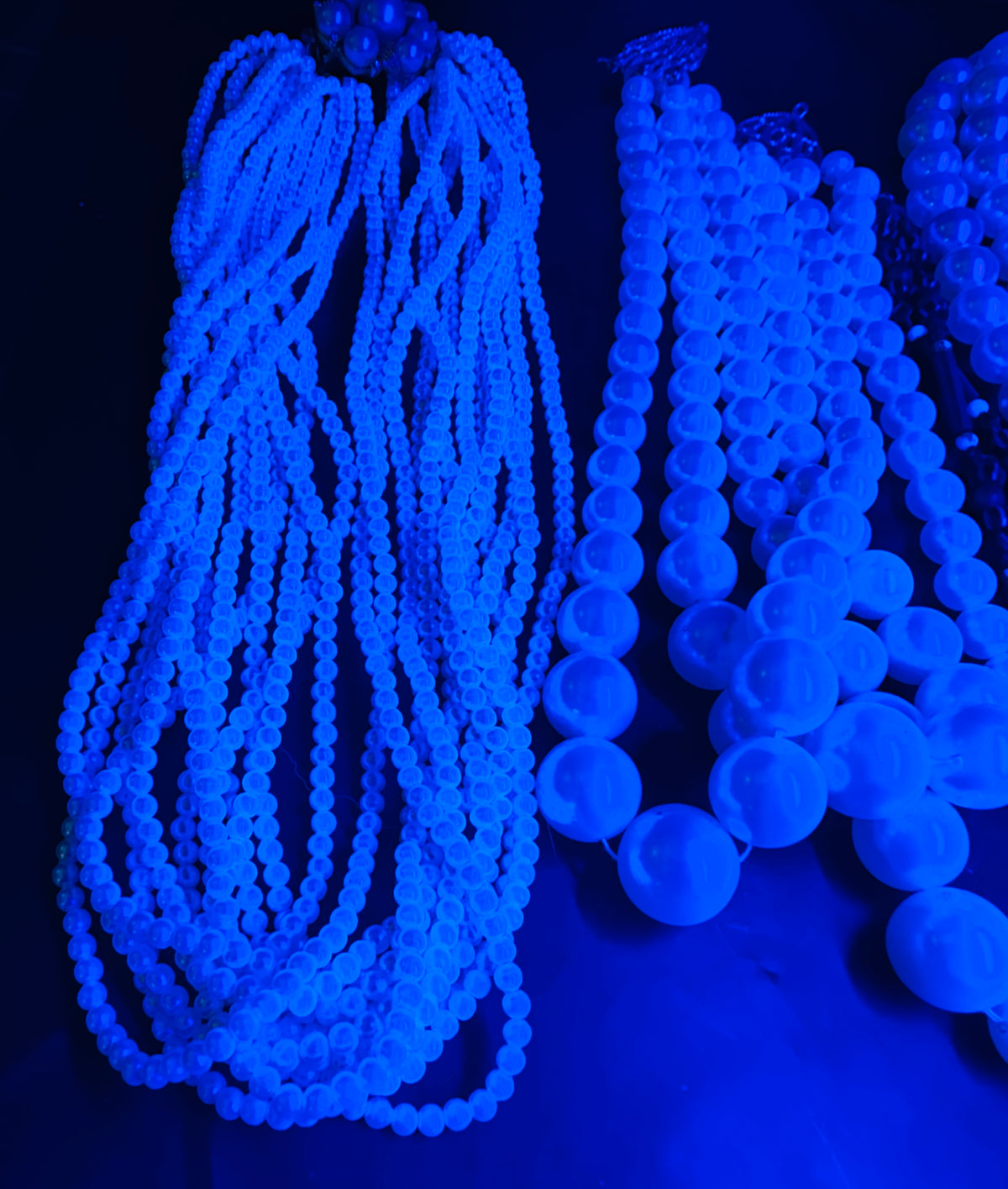 Fashion Faux Pearl "Moonglow" Glow in the Dark Necklace Lot (1950-1970)